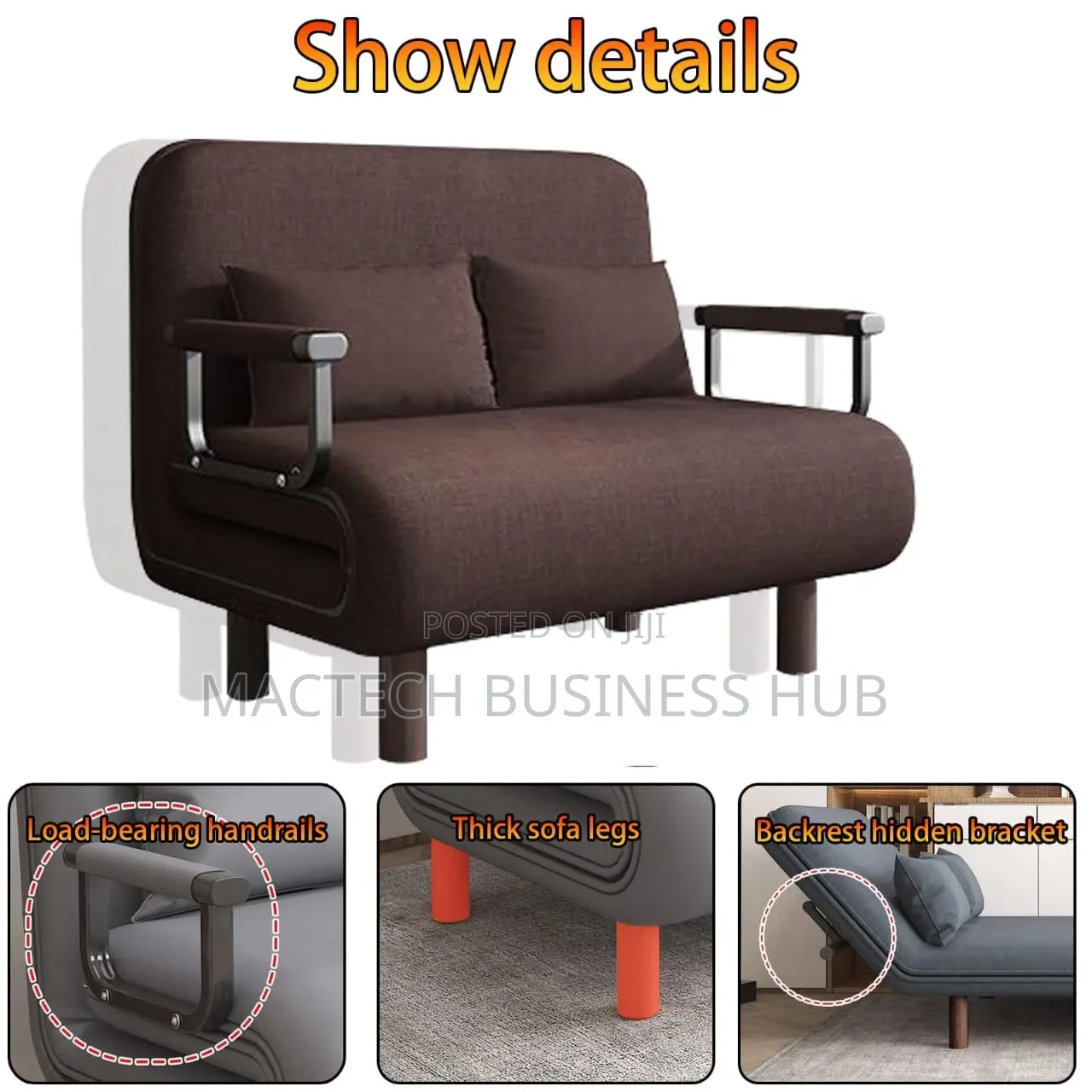 Double Size Convertible Sofa Chair