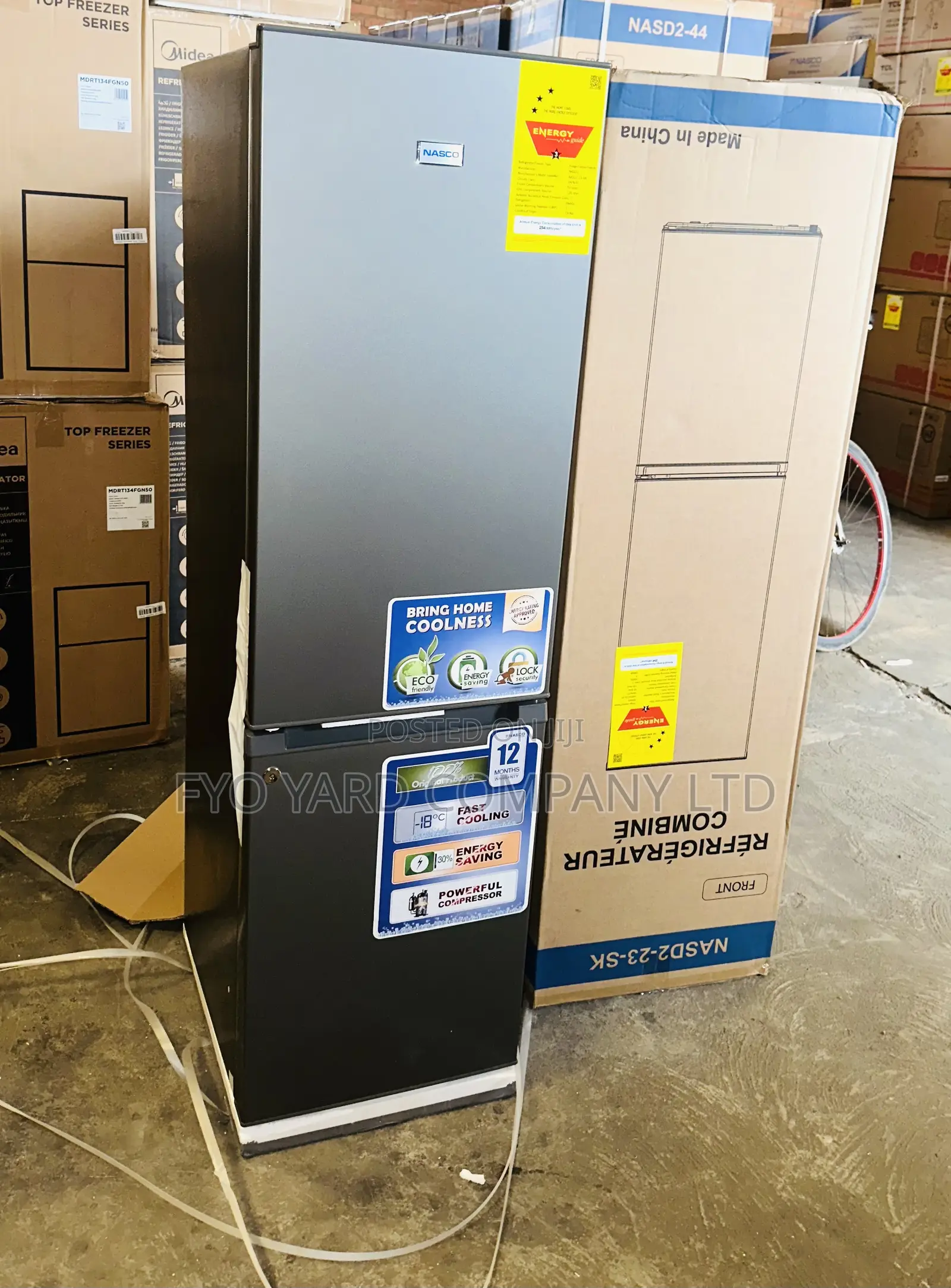 High Cooling Made Nasco 170liters Double Door 3 Stars Refrigerator
