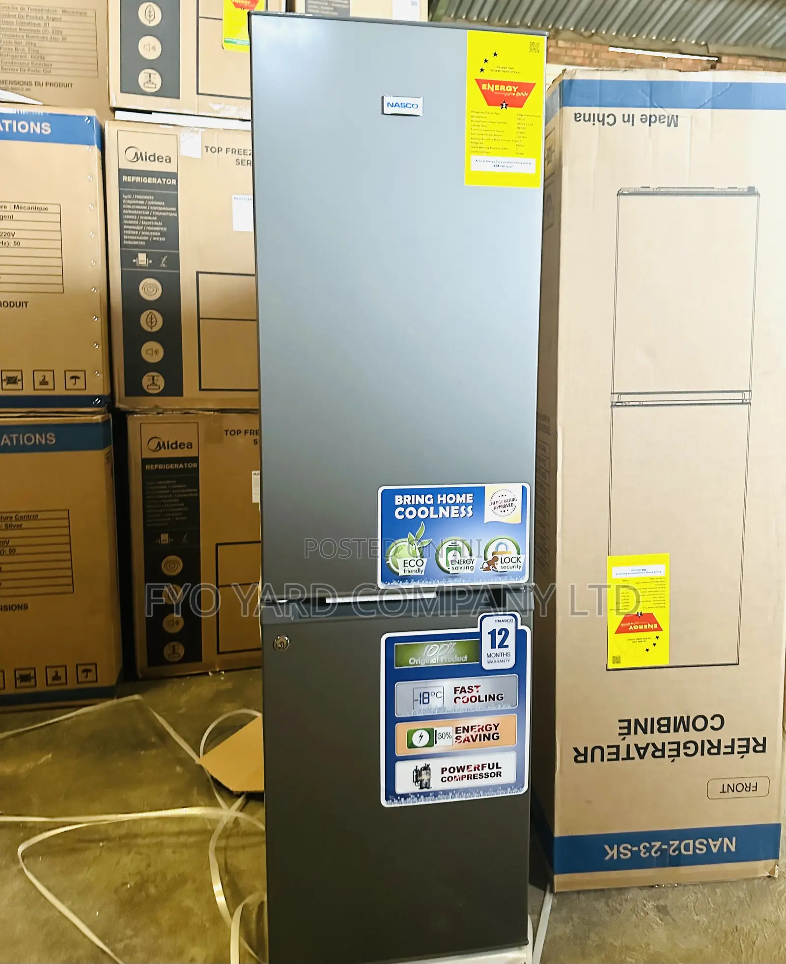 High Cooling Made Nasco 170liters Double Door 3 Stars Refrigerator