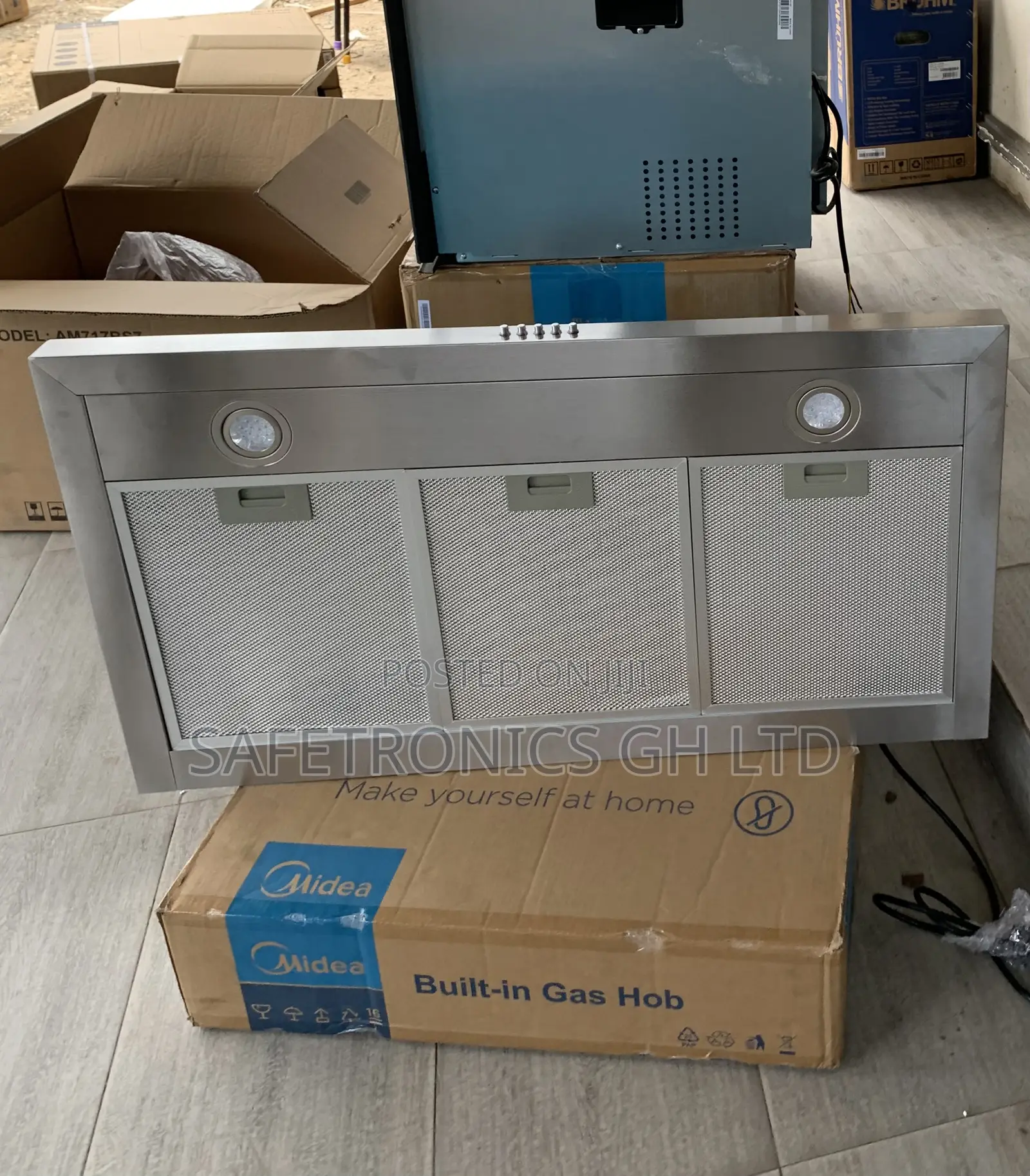 High Efficiency Midea 90m21-S 90cm T-Shape Chimney Cooker Hood