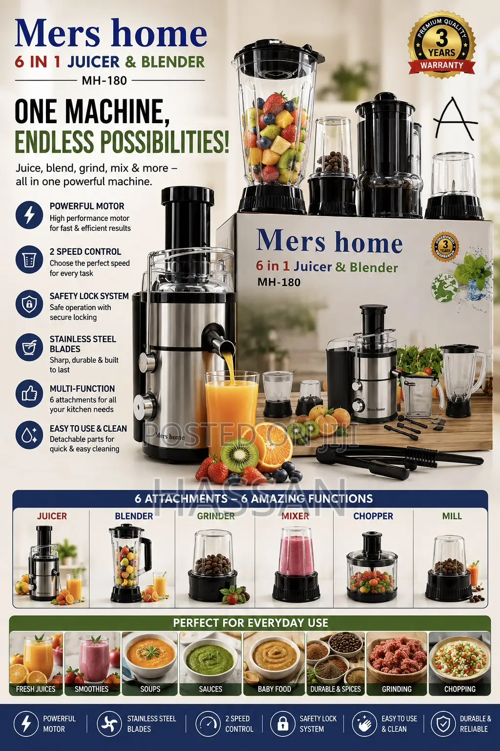Juicer and Blender 6in1
