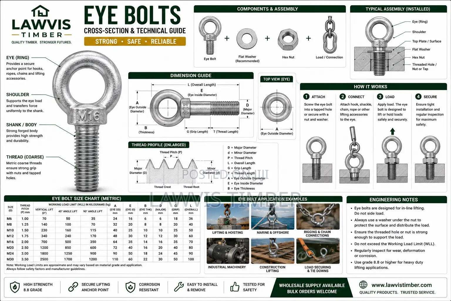 Premium Eye Bolts | Heavy-Duty Lifting Anchoring Hardware