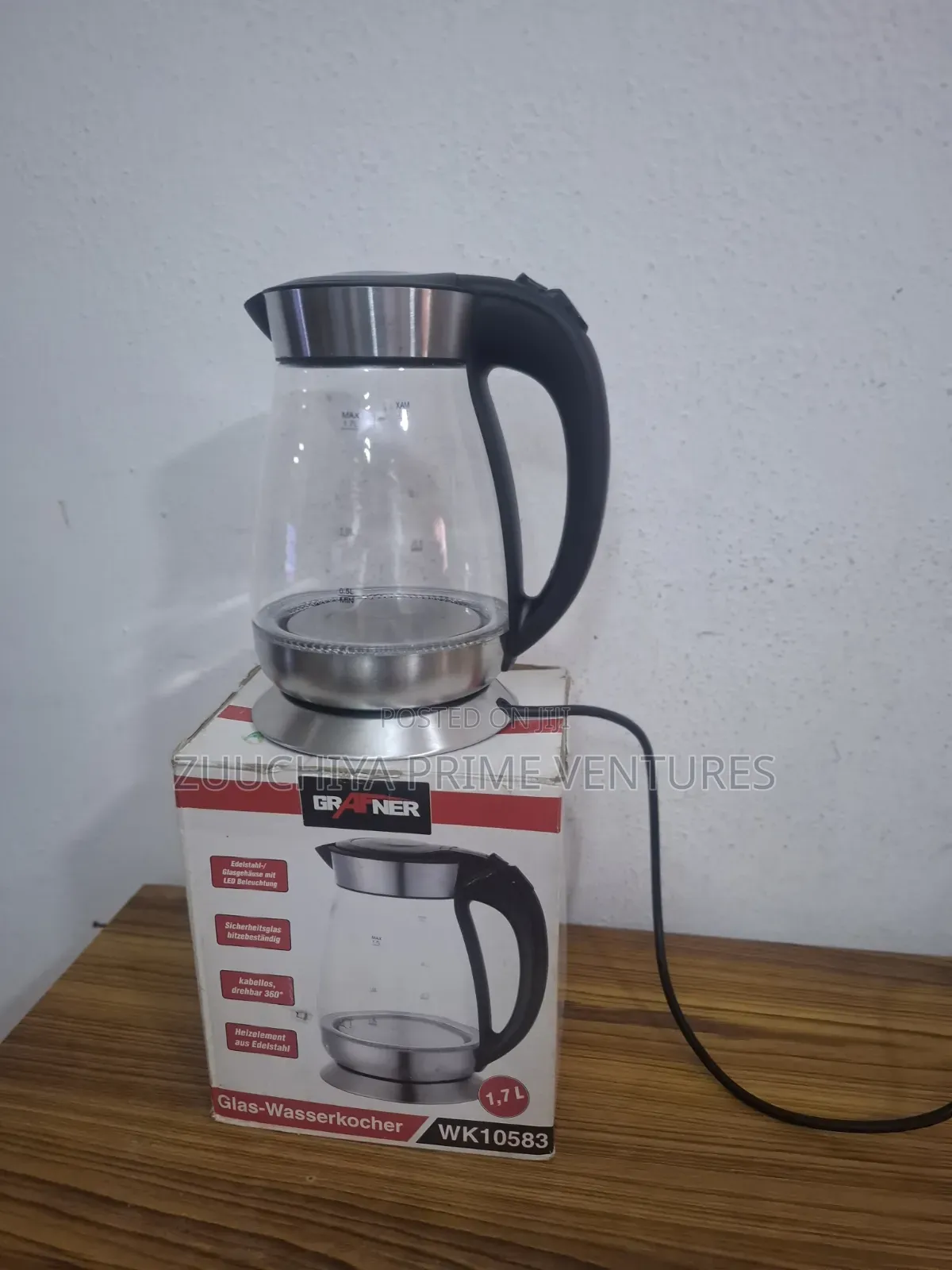 Grafner 1.7l Glass Kettle From Germany