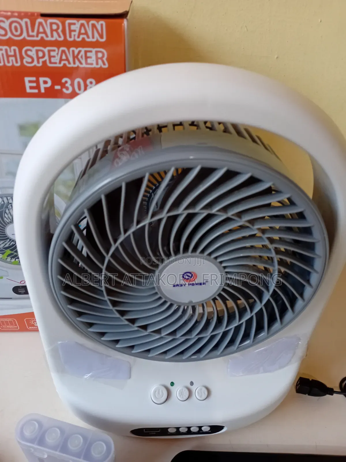 Rechargeable Solar Fan With Lights and Bluetooth Speaker