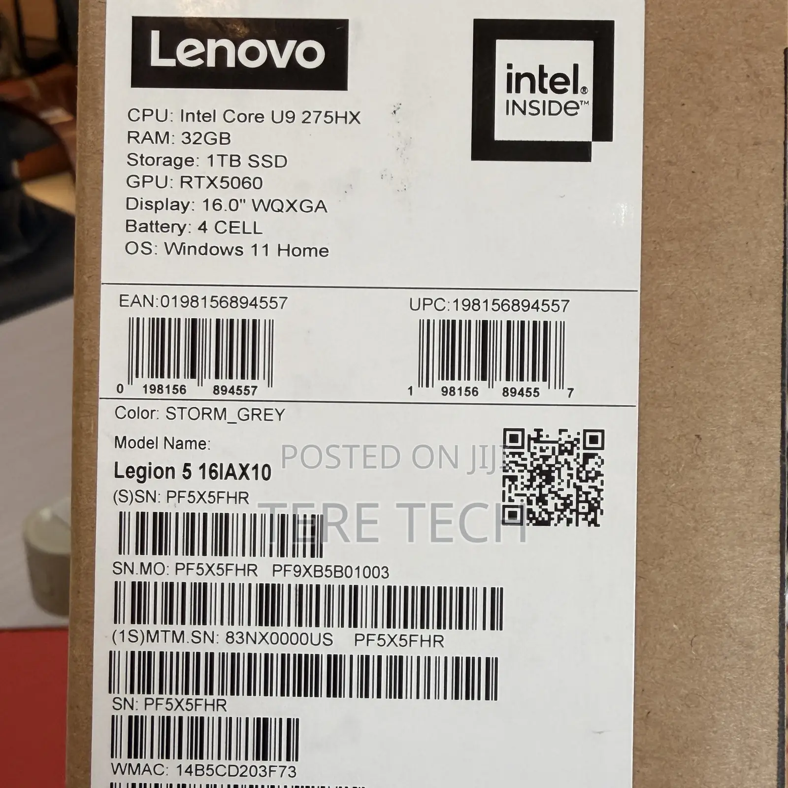 New Laptop Lenovo Legion 5 32GB Intel Core Ultra 9 SSD 1T