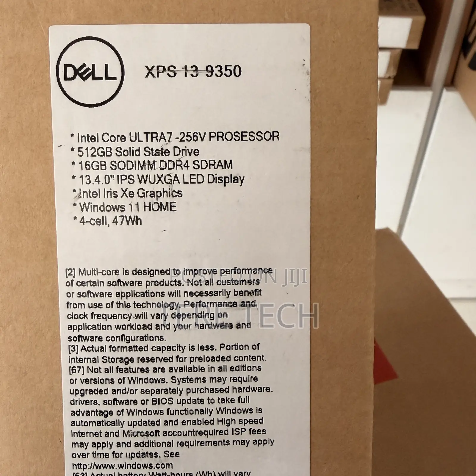 New Laptop Dell XPS 13 9350 16GB Intel Core Ultra 7 SSD 512GB