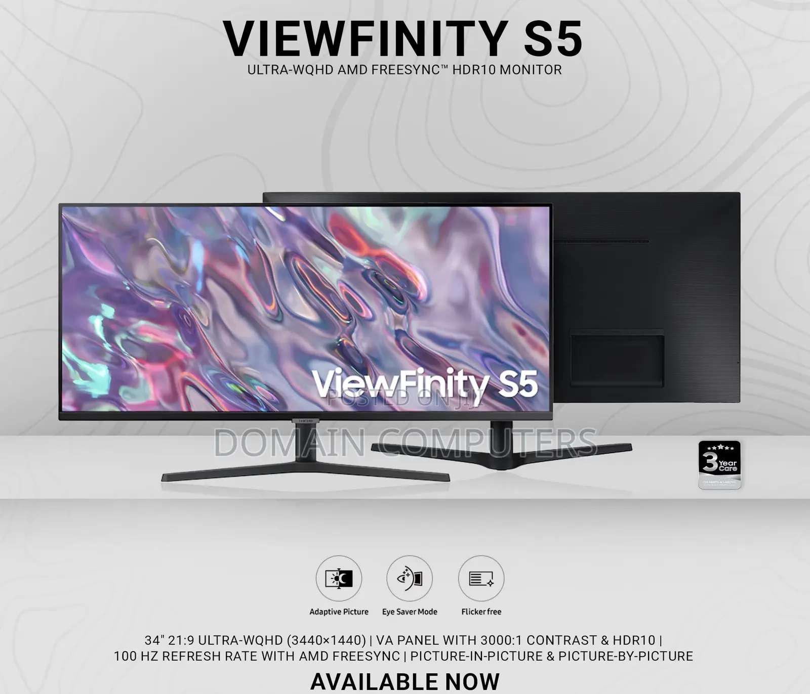 SAMSUNG VIEWFINITY S5 34 Inches Monitor