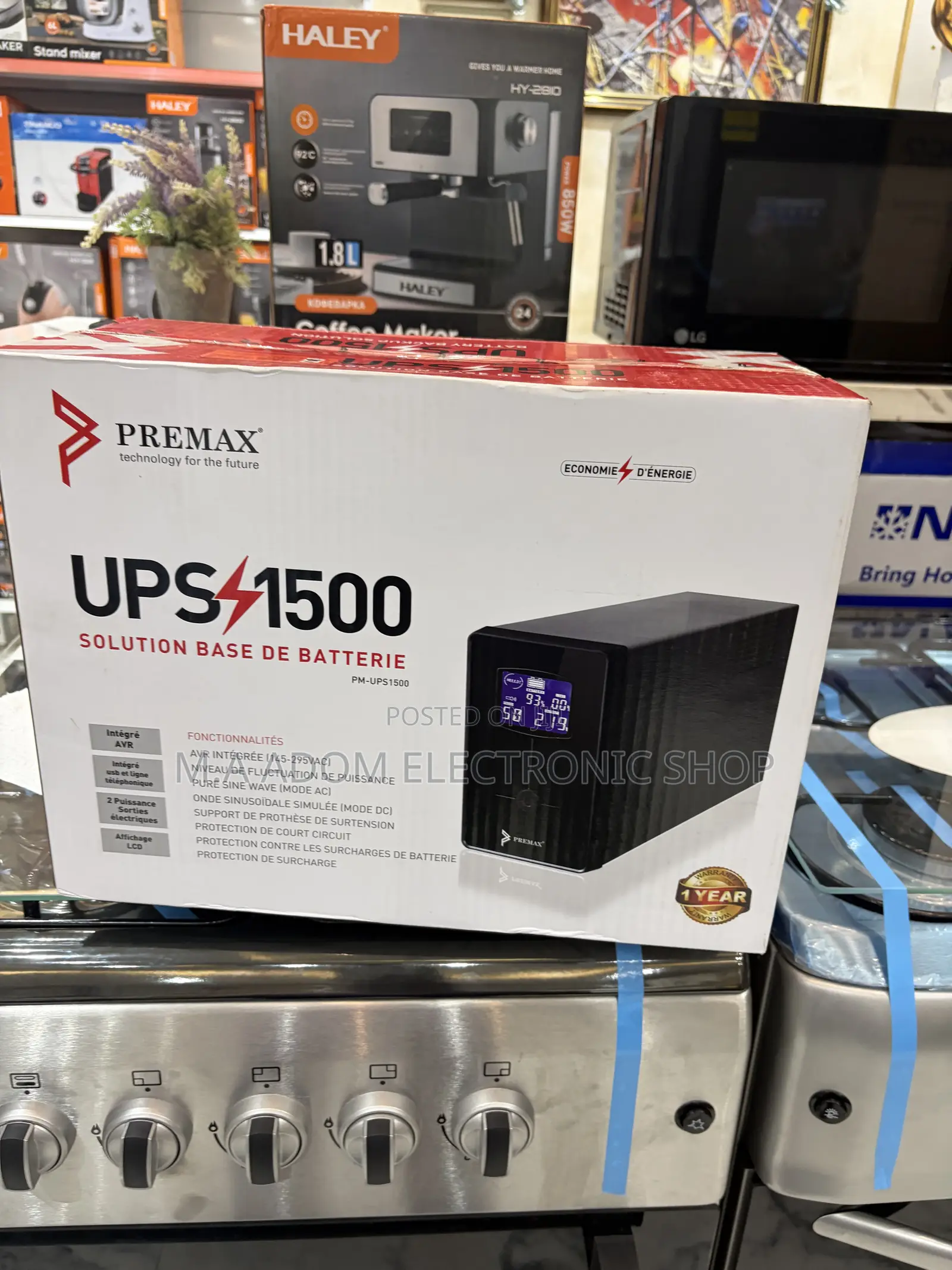 Premax UPS (Uninterruptible Power Supply) 1500 VA - Black | PM-UPS1500