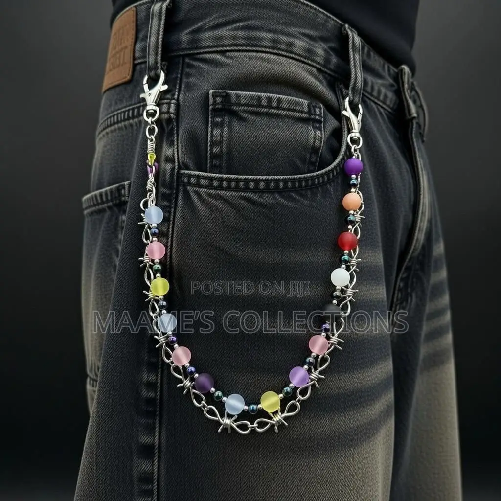 Unisex Beaded Wallet Chain / Jeans Chain