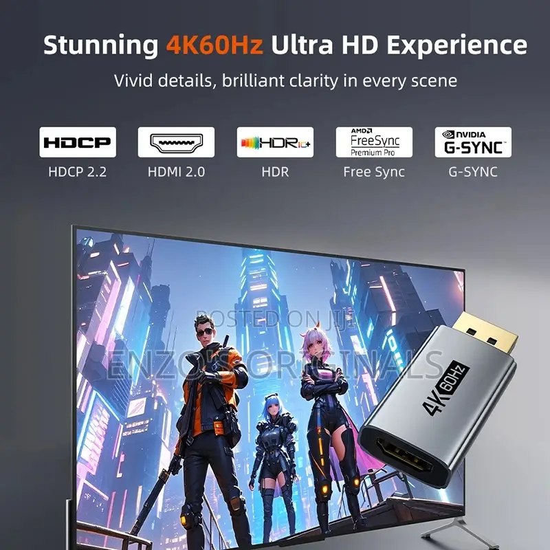 Display Port to HDMI Adapter UHD at 60hz Dp Adapter