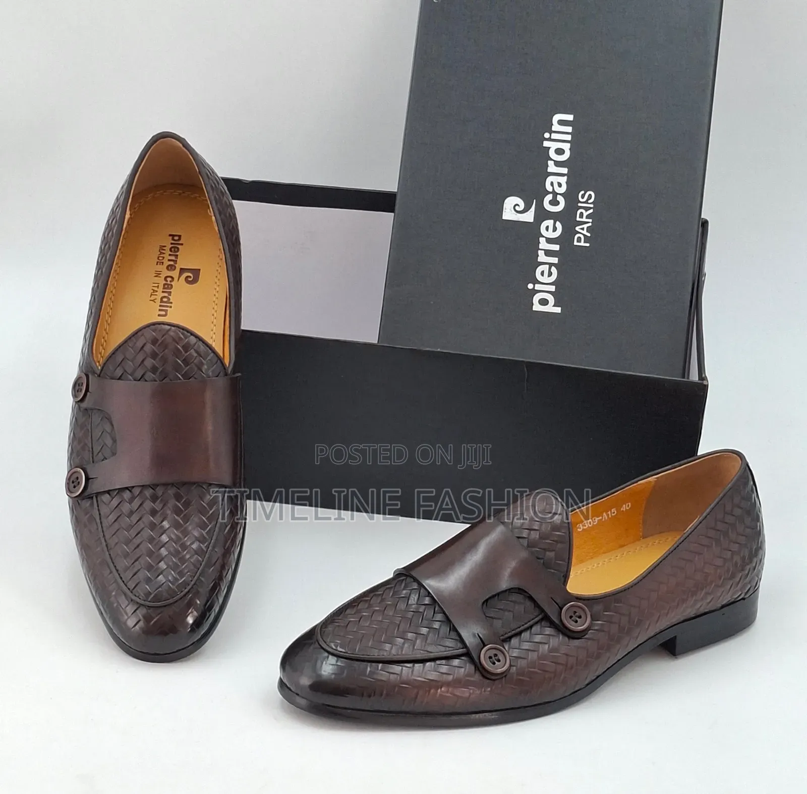 Coffee Brown Pierre Cardin Men's Monk Strap Shoes