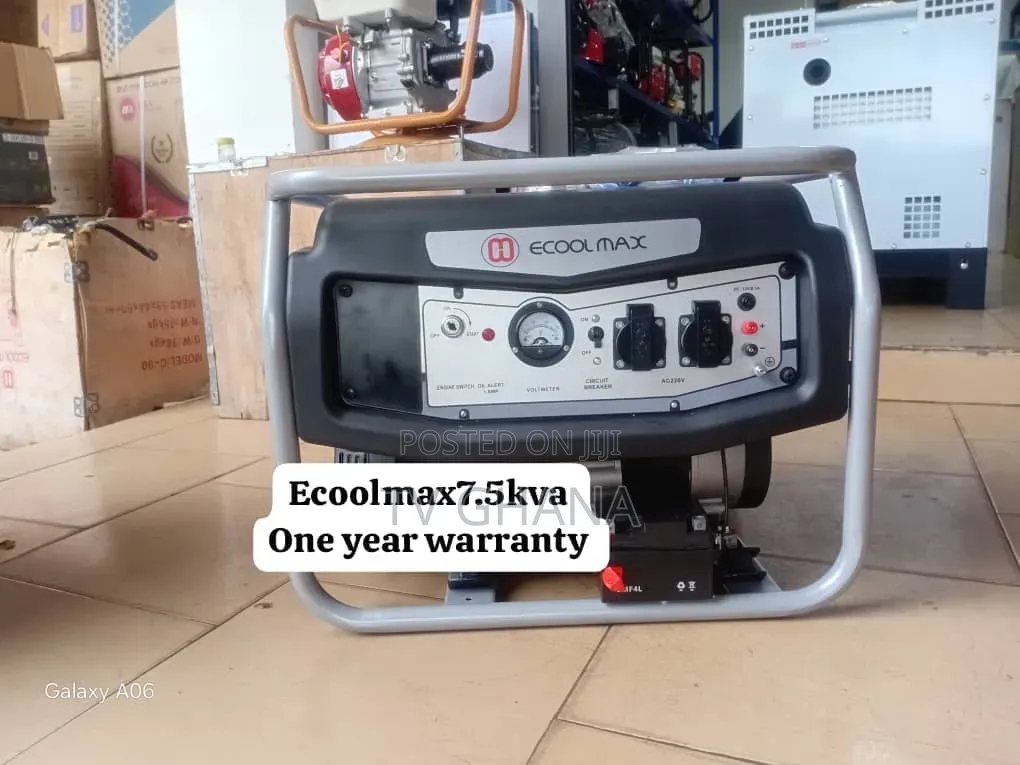 Ecoolmax 7.5kVA Key Start Silent Petrol Generator – 100% Copper 7.5kva