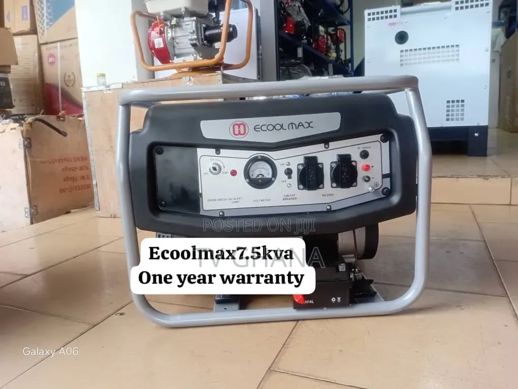 Ecoolmax 7.5kVA Key Start Silent Petrol Generator – 100% Copper 7.5kva