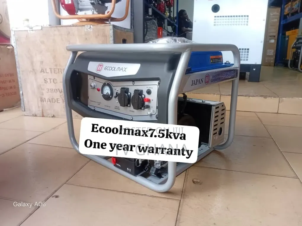 Heavy-Duty Ecoolmax 7.5kVA Petrol Generator – Low Noise7.5kva