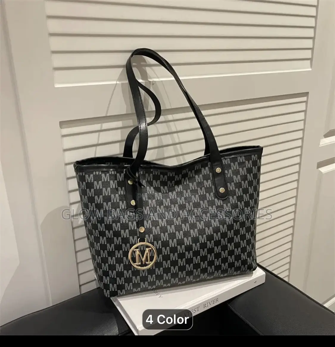 Pink Monogrm M Tote Bag