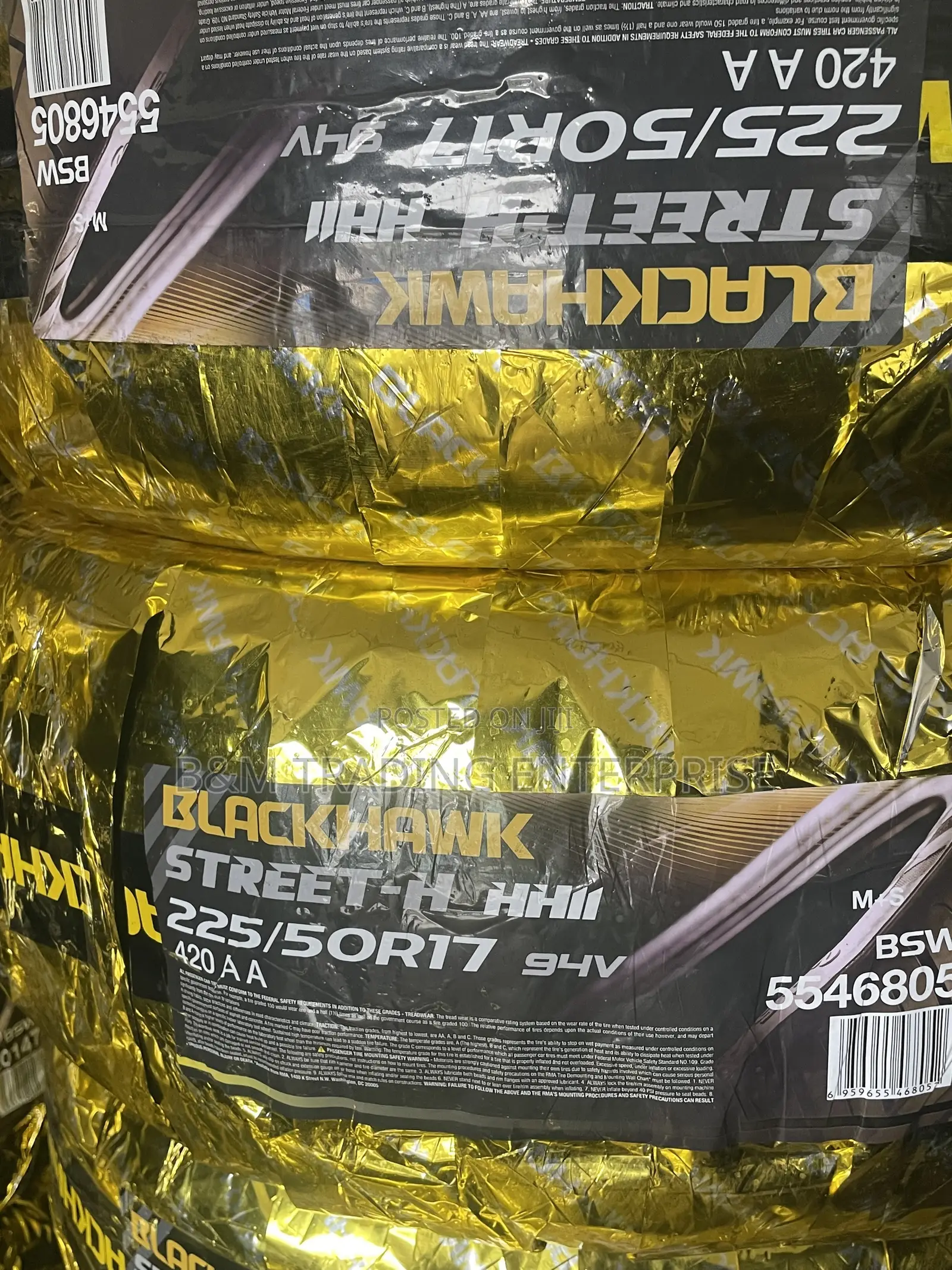 Quality and Affordable Black-Hawk Tires (225/50r17)