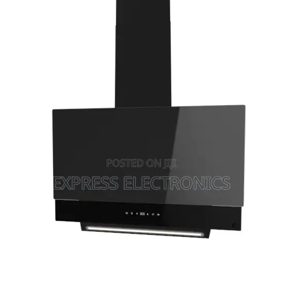 Shop the New Midea 90cm Angled Cooker Hood W/ Black Tempered Glass