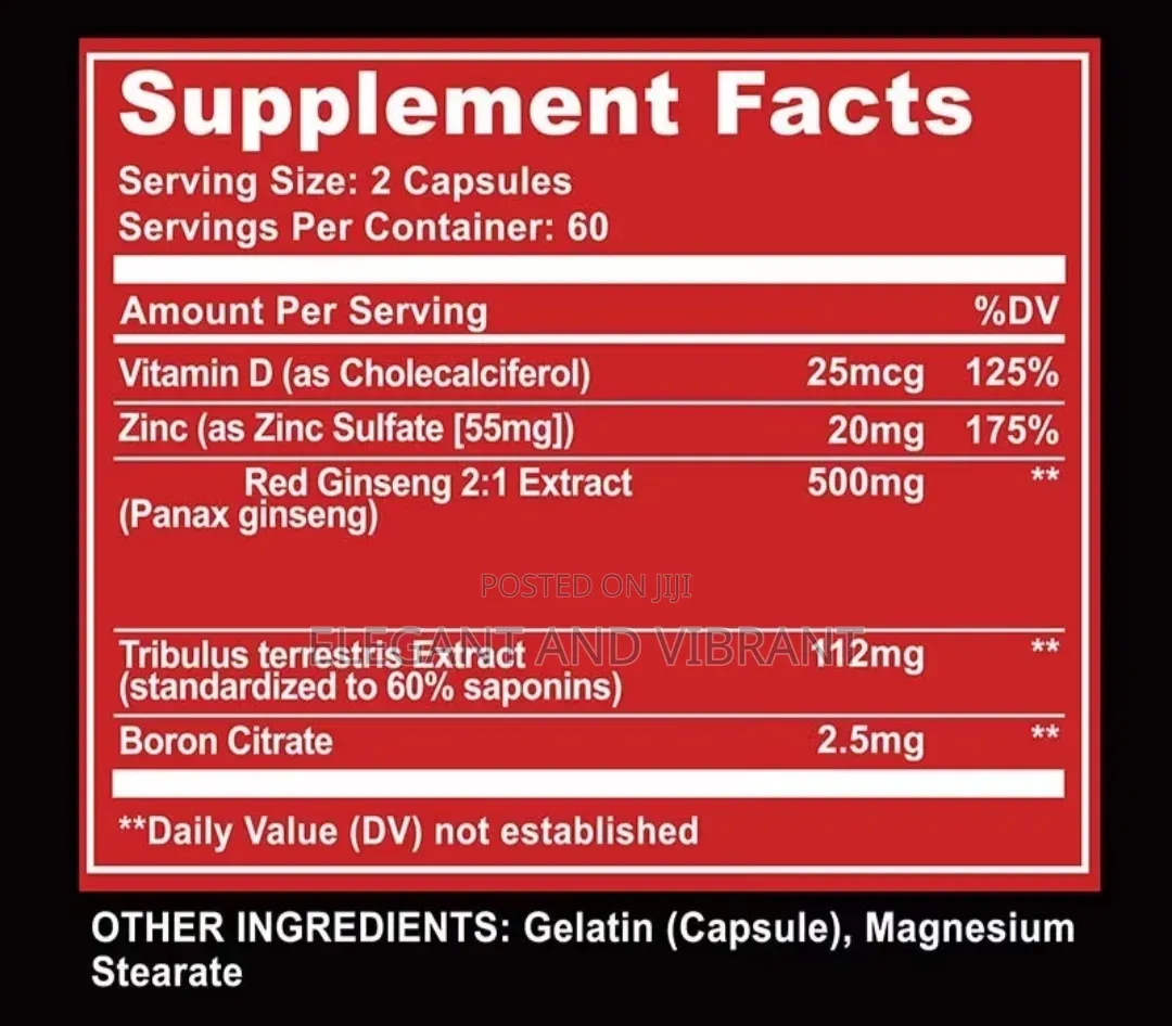 Muscle Capsules With Vitamin D ,Zinc, Tribulus Red Geinseng