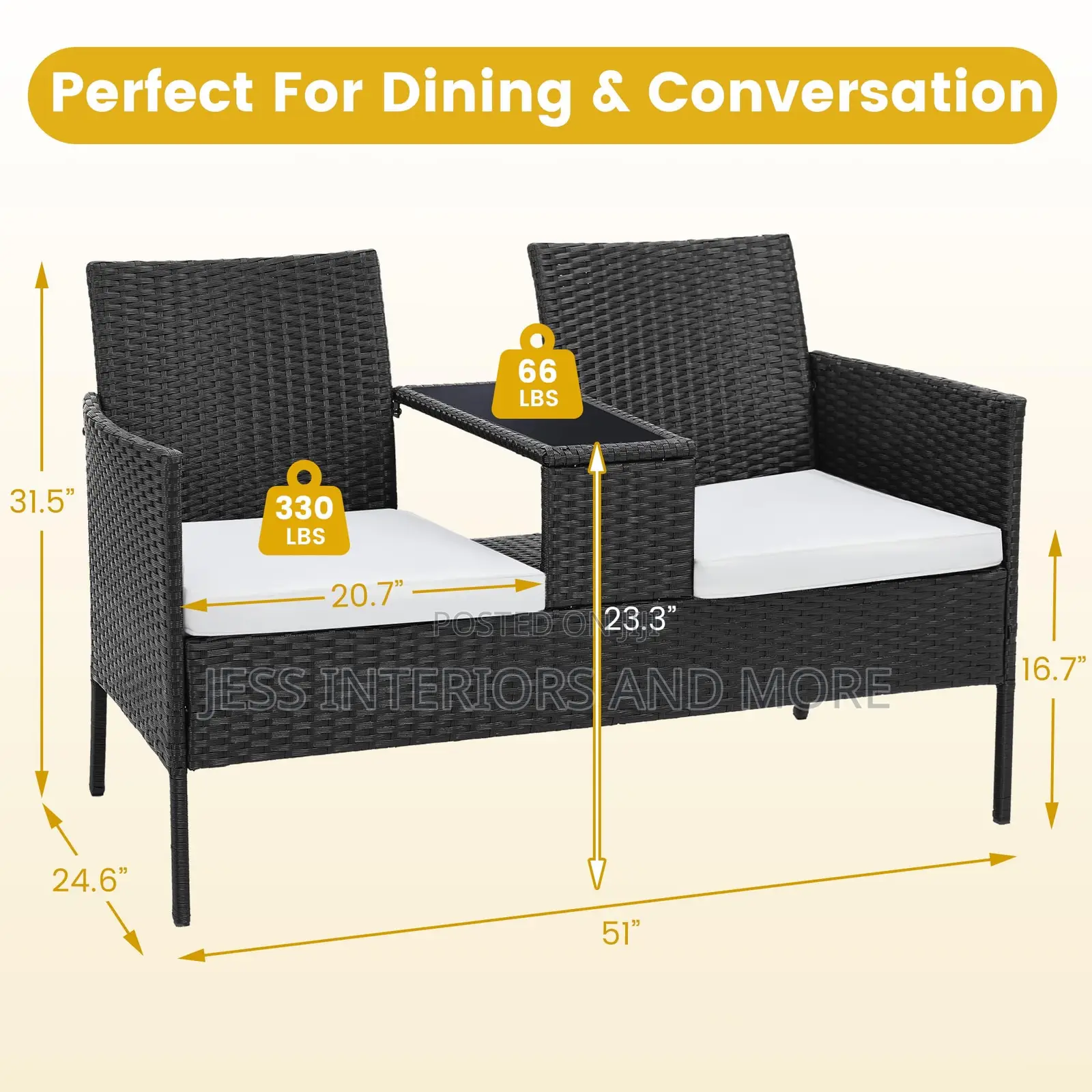 Outdoor Rattan Loveseat