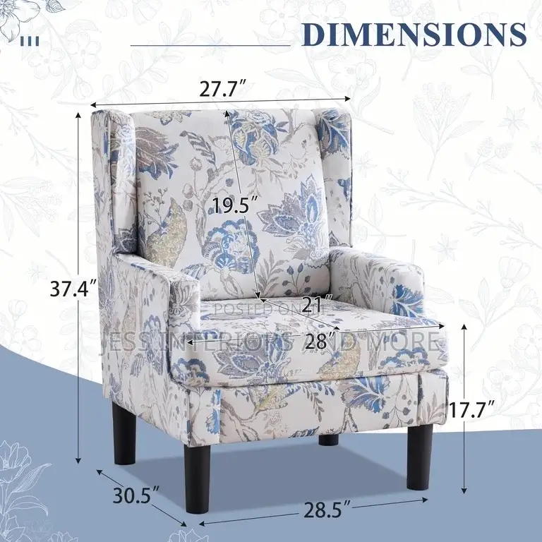 Accent Chair (Blue Floral)