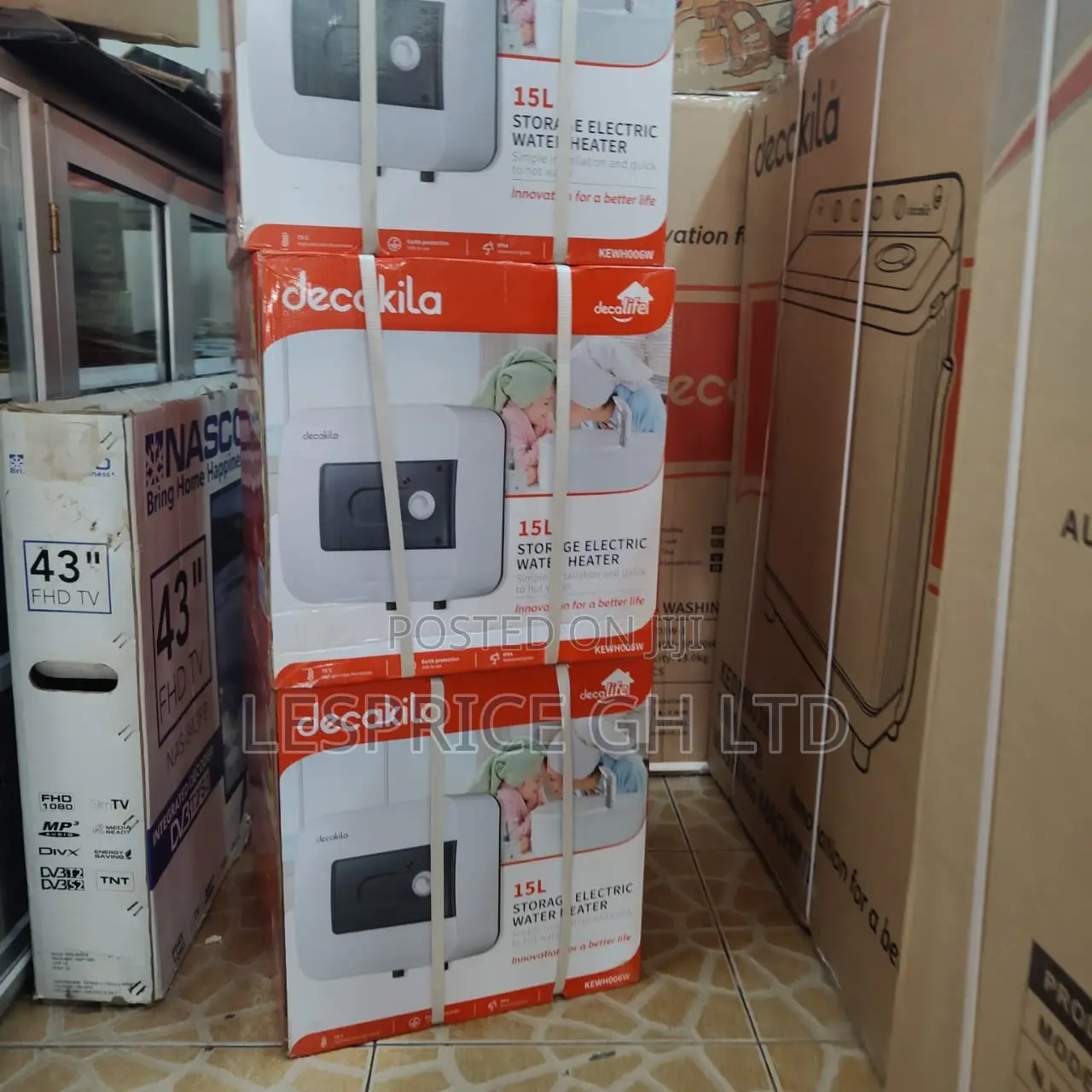 Topmost Quality 15L Storage Electric 1500W Water Heater From Decakila