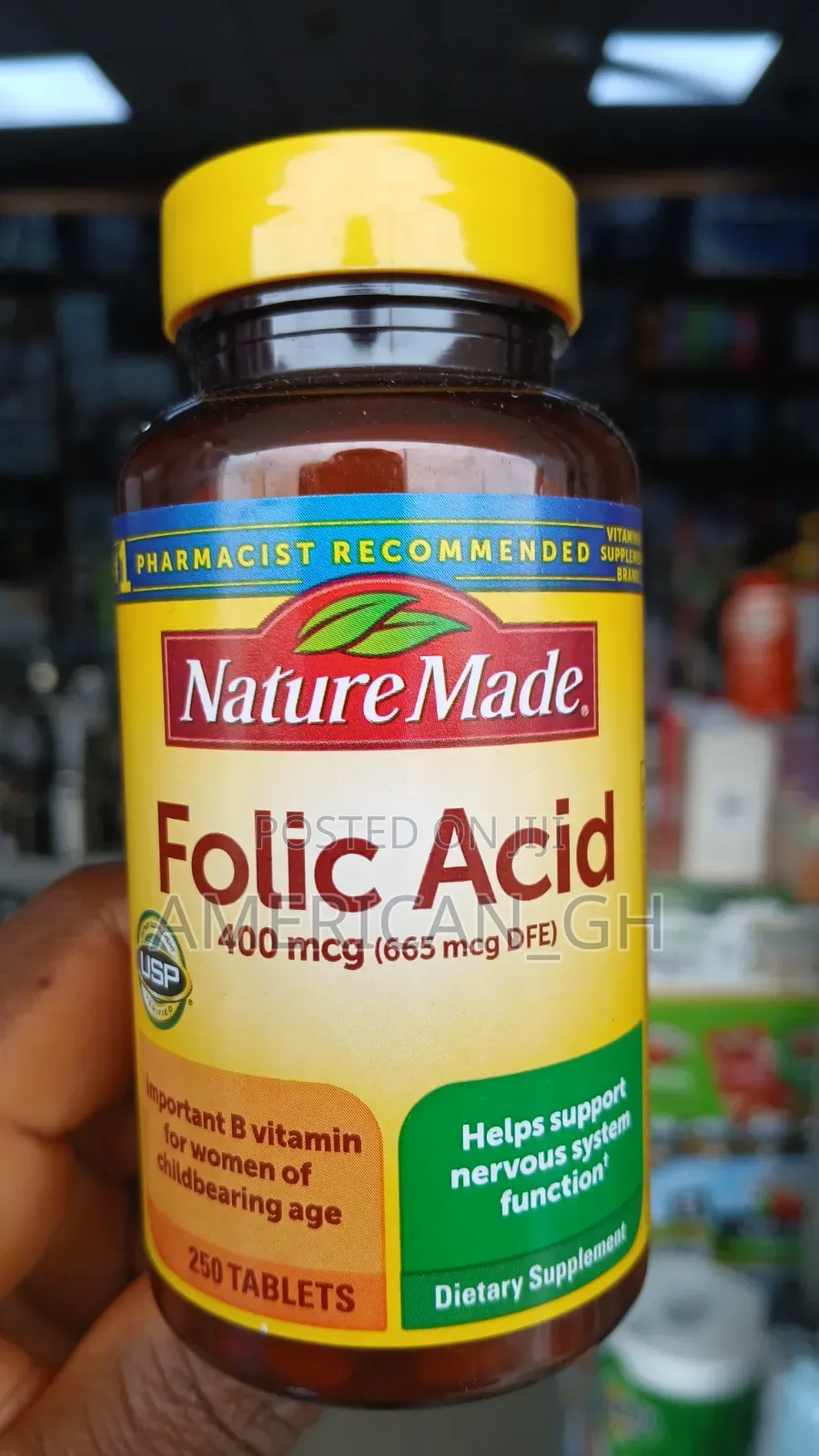 Nature Made Folic Acid 400mcg, 250 Tablet