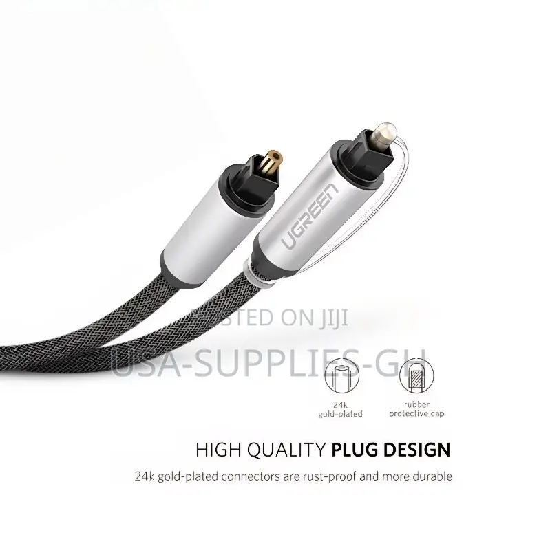 UGreen Toslink Audio Fiber Optical Cable 1.5M / 5Ft Braided From Usa