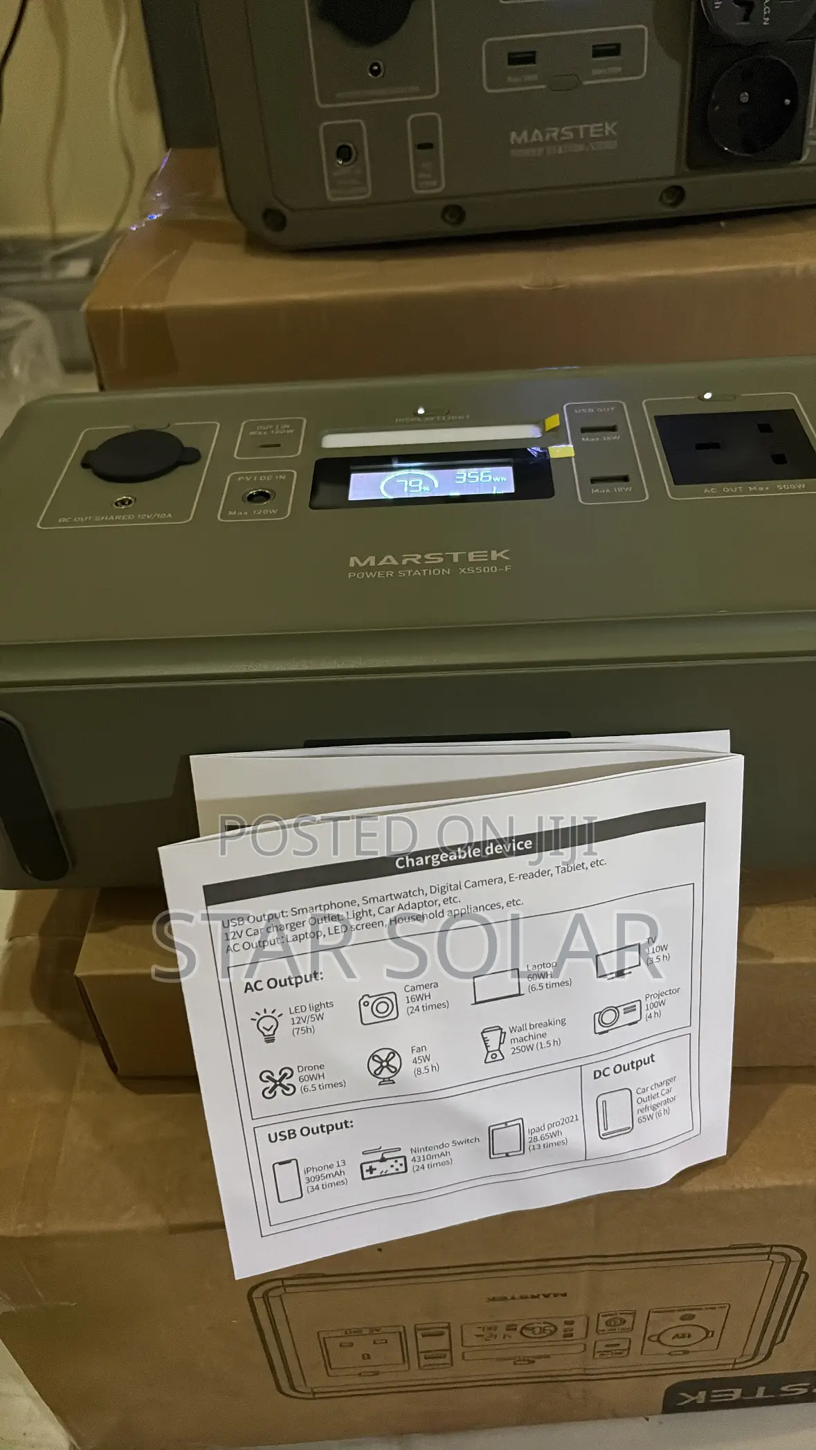 Marstek 500W Portable Power Station/ Solar-Electric