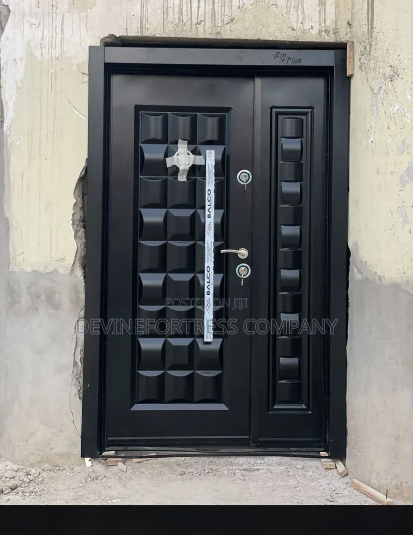 High Quality Black Full Metal Security Door One N Half // Single