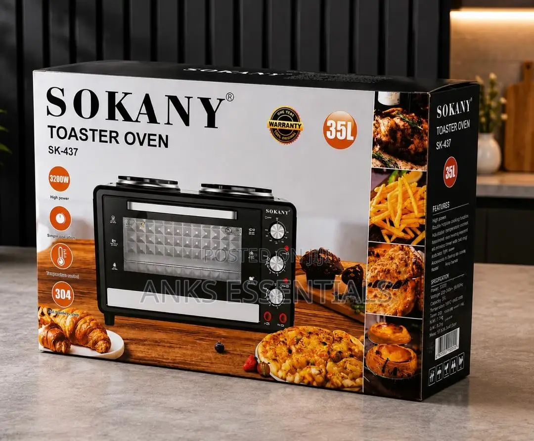 Sokany 35L Electric Oven Toaster With Double Hot Plates SK-437 | 3200W