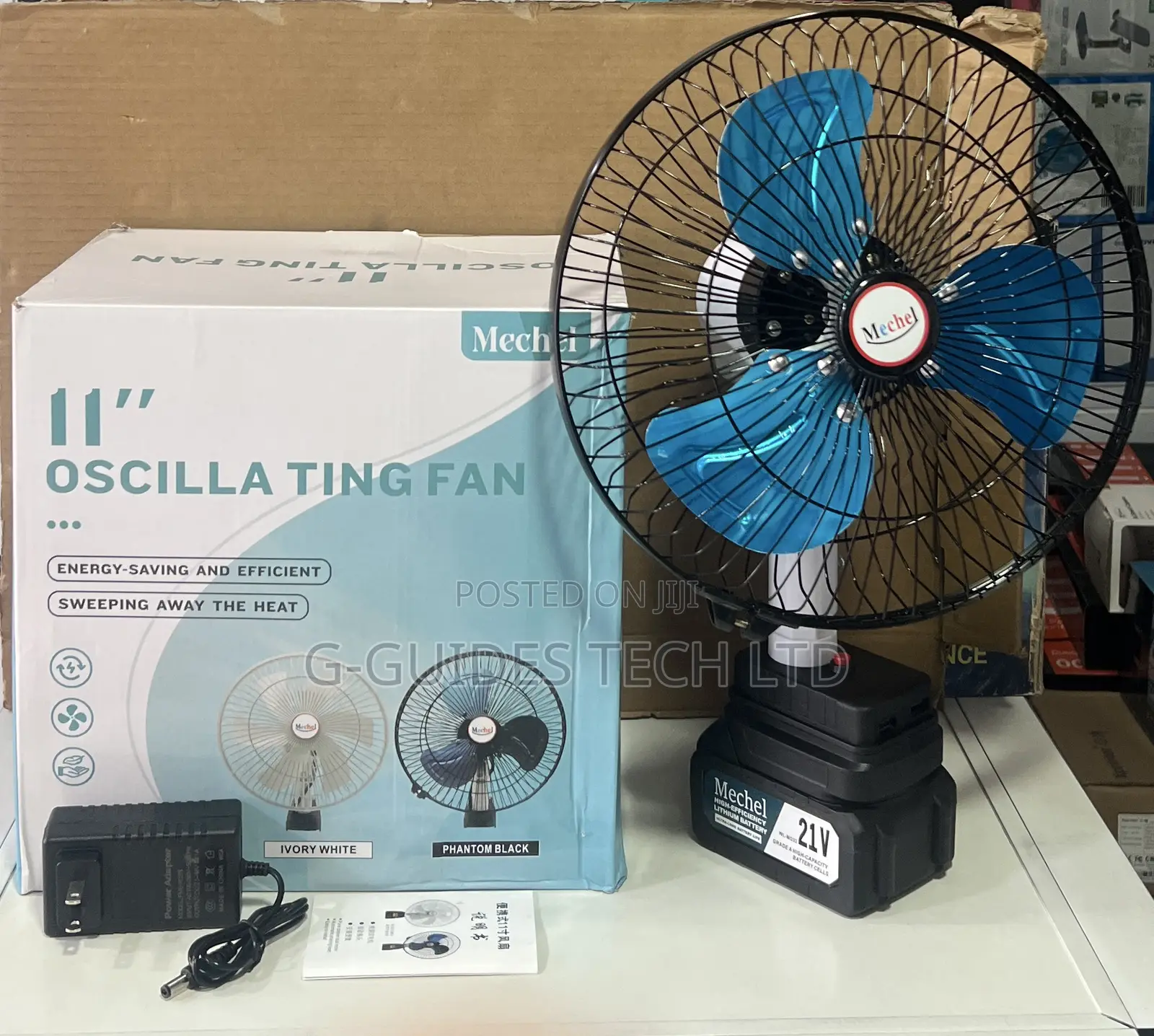 Mechel 11-Inch Oscillating Rechargeable Fan