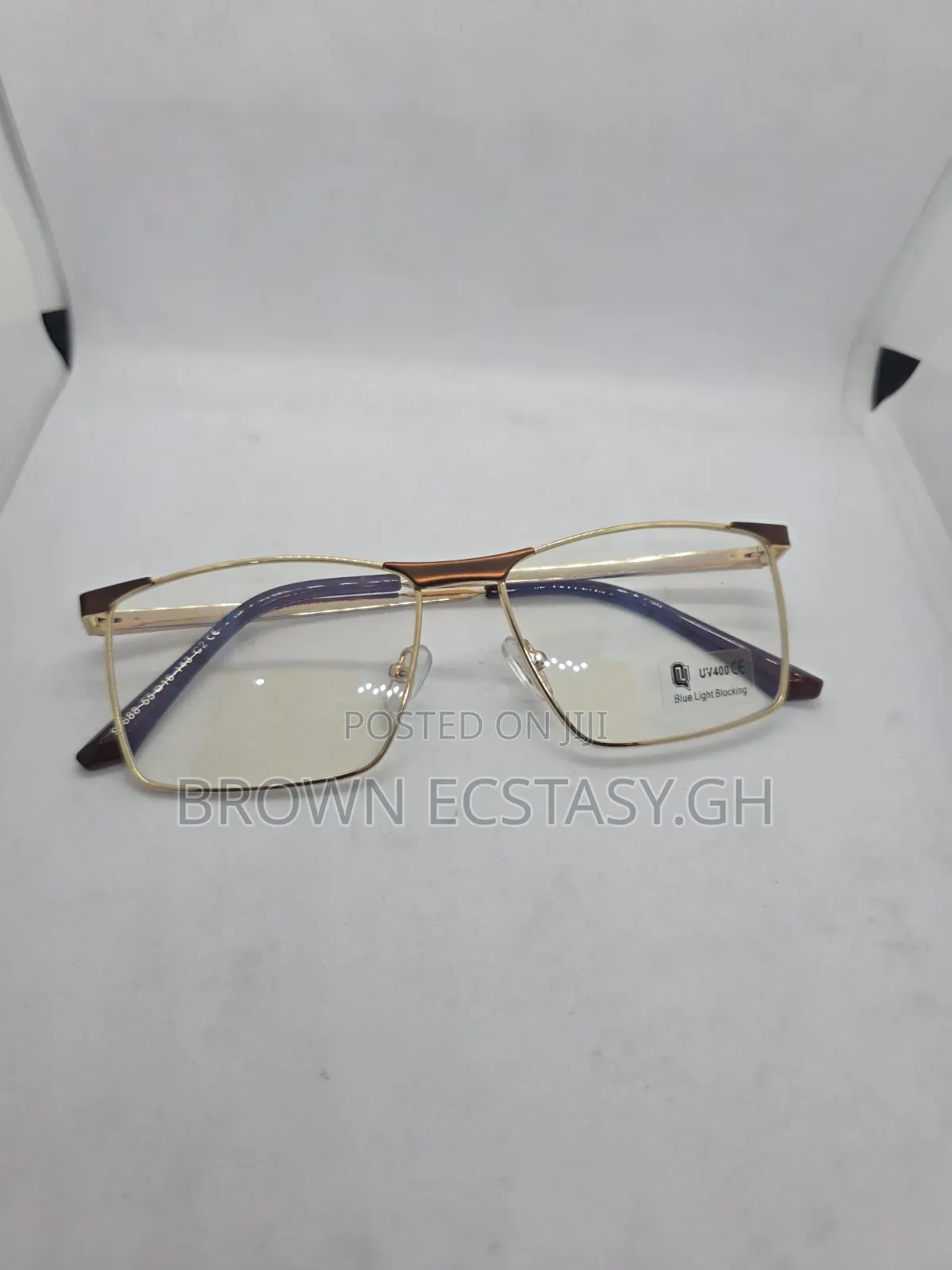 Blue Light Protection Gold Trim Glasses