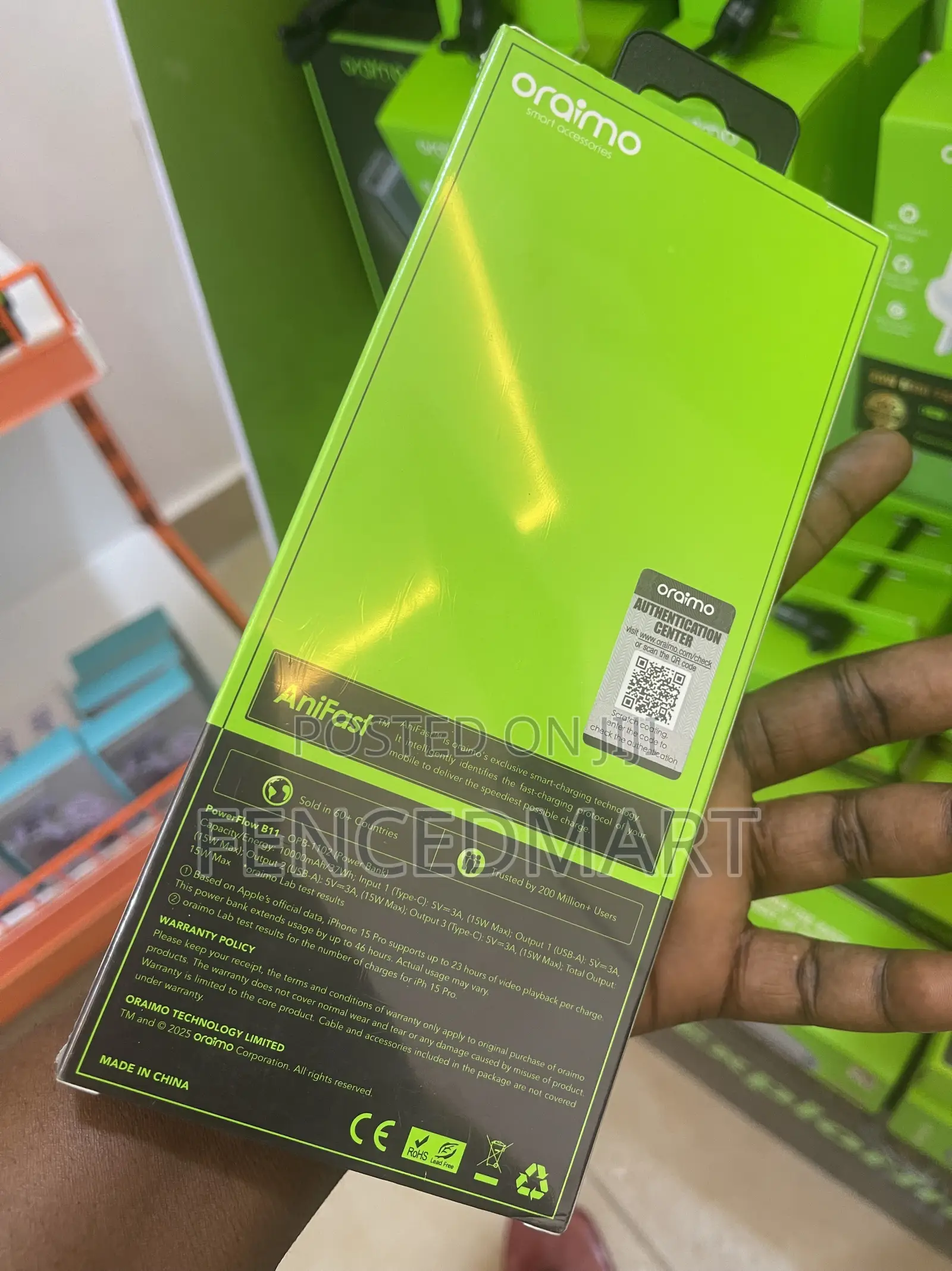Oraimo PowerFlow B11 10000mAh 15W Type-C Power Bank