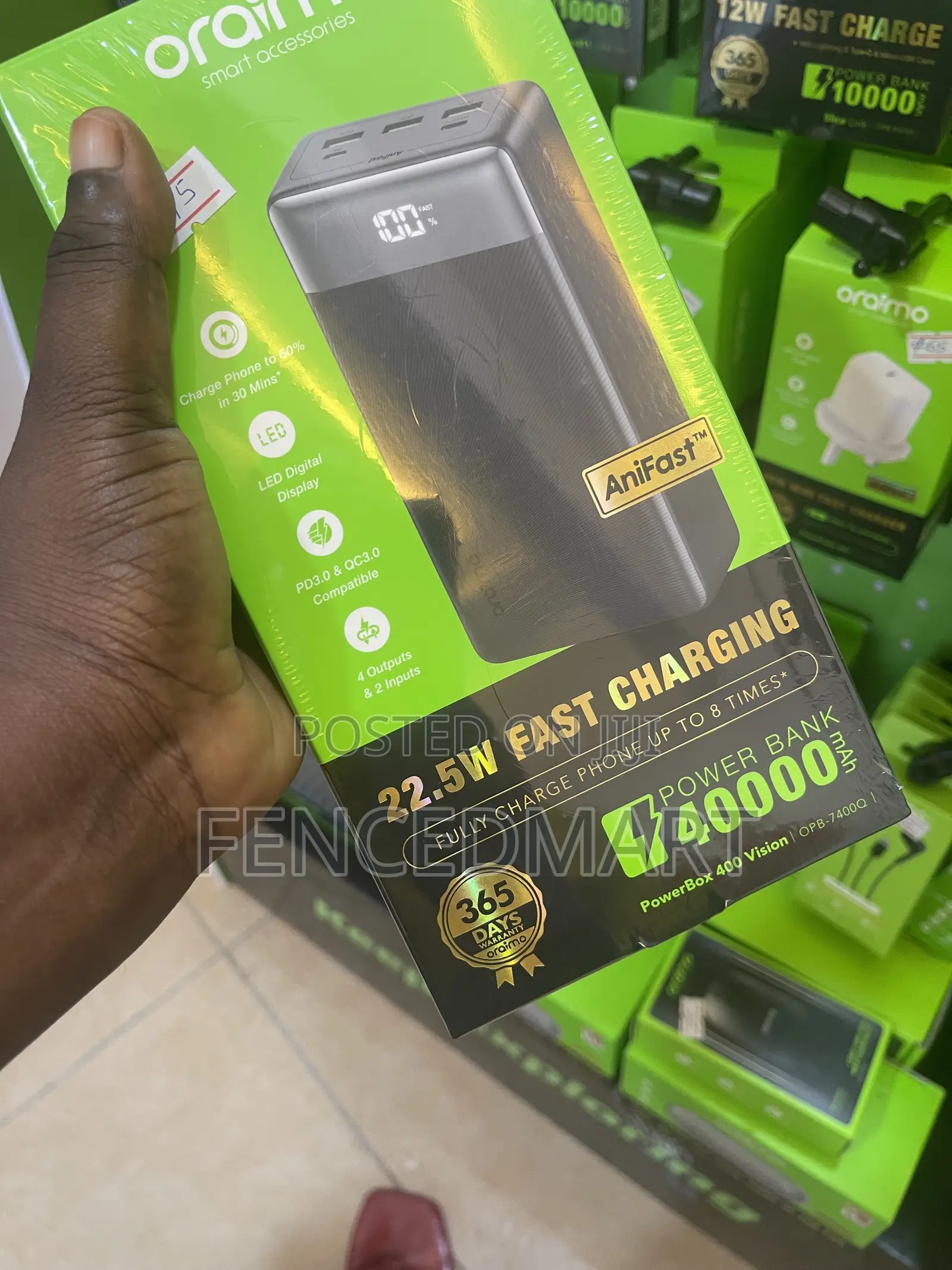 Oraimo PowerBox 400 Vision 40000mAh 22.5W Fast Charging Power Bank