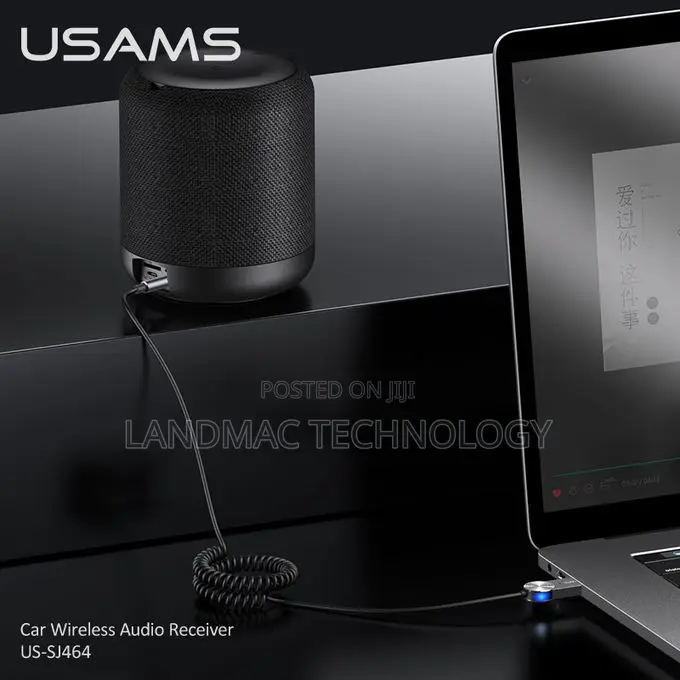 Usams Car Bluetooth Audio Receiver High Quality Sound - Black