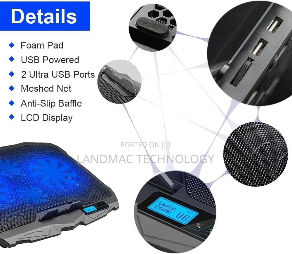 Laptop Cooler With 4 Fans for 10-15.6 Inch Laptop Stand