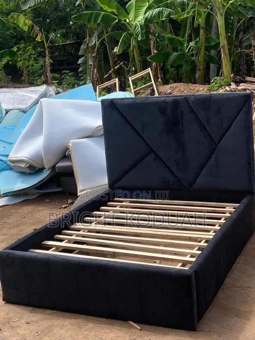 Neat Dark Double Bed Frame