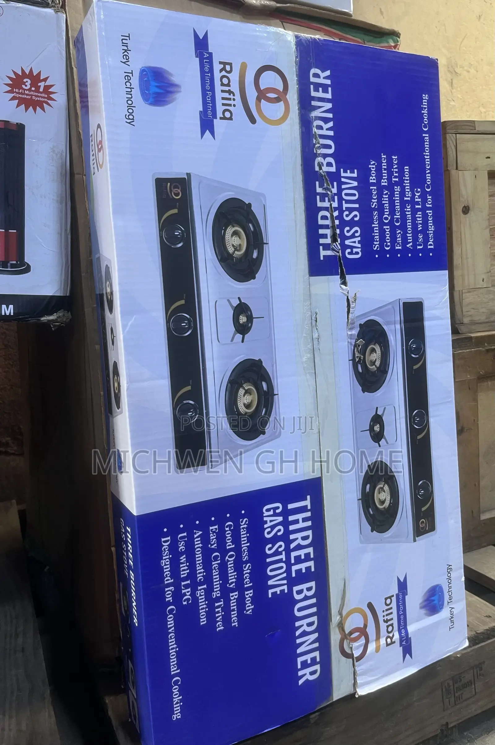 Rafiiq 3 Burner Gas Stove(Not Glass)