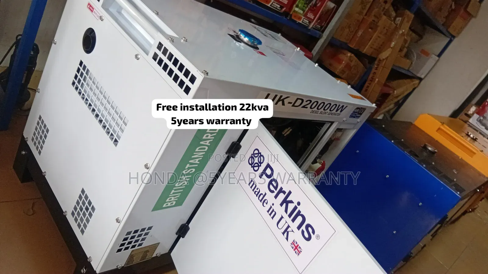 Heavy-Duty Perkins 22kVA Diesel Generator – 1-Phase Power 22kva