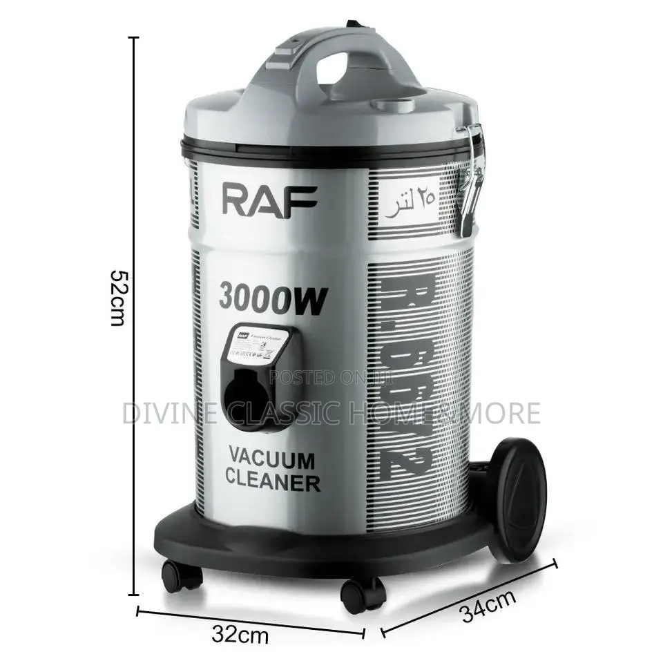 RAF R.6672 Rod Type Vacuum Cleaner 3000W 25L Large