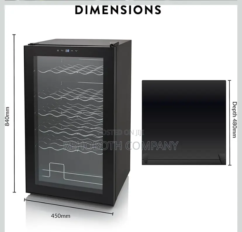 Swan 34 Bottle Glass Fronted Wine Cooler, 80L Capacity, SR12040BN
