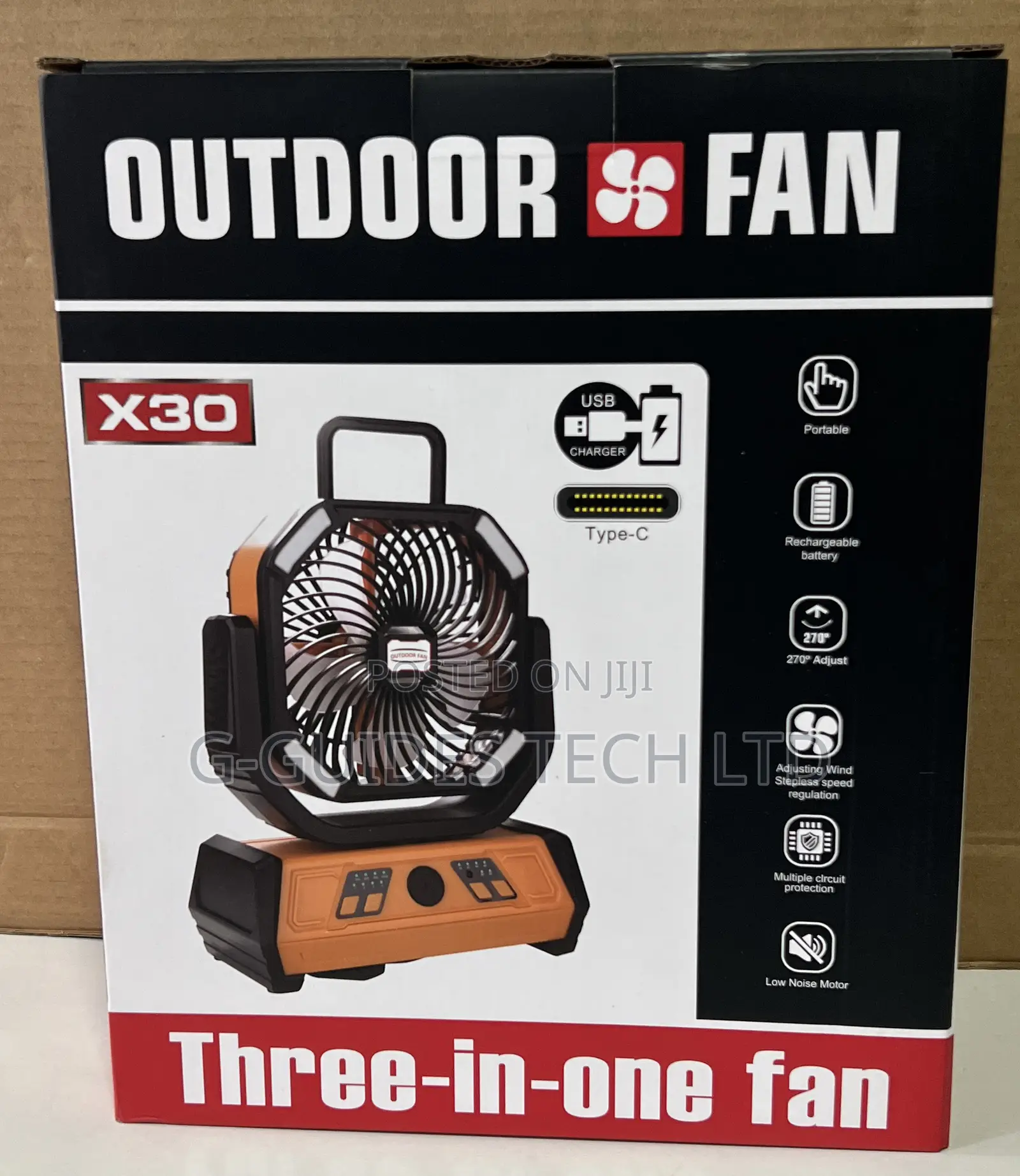 X30 Rechargeable Fan, X30 Outdoor Three-in-One Fan