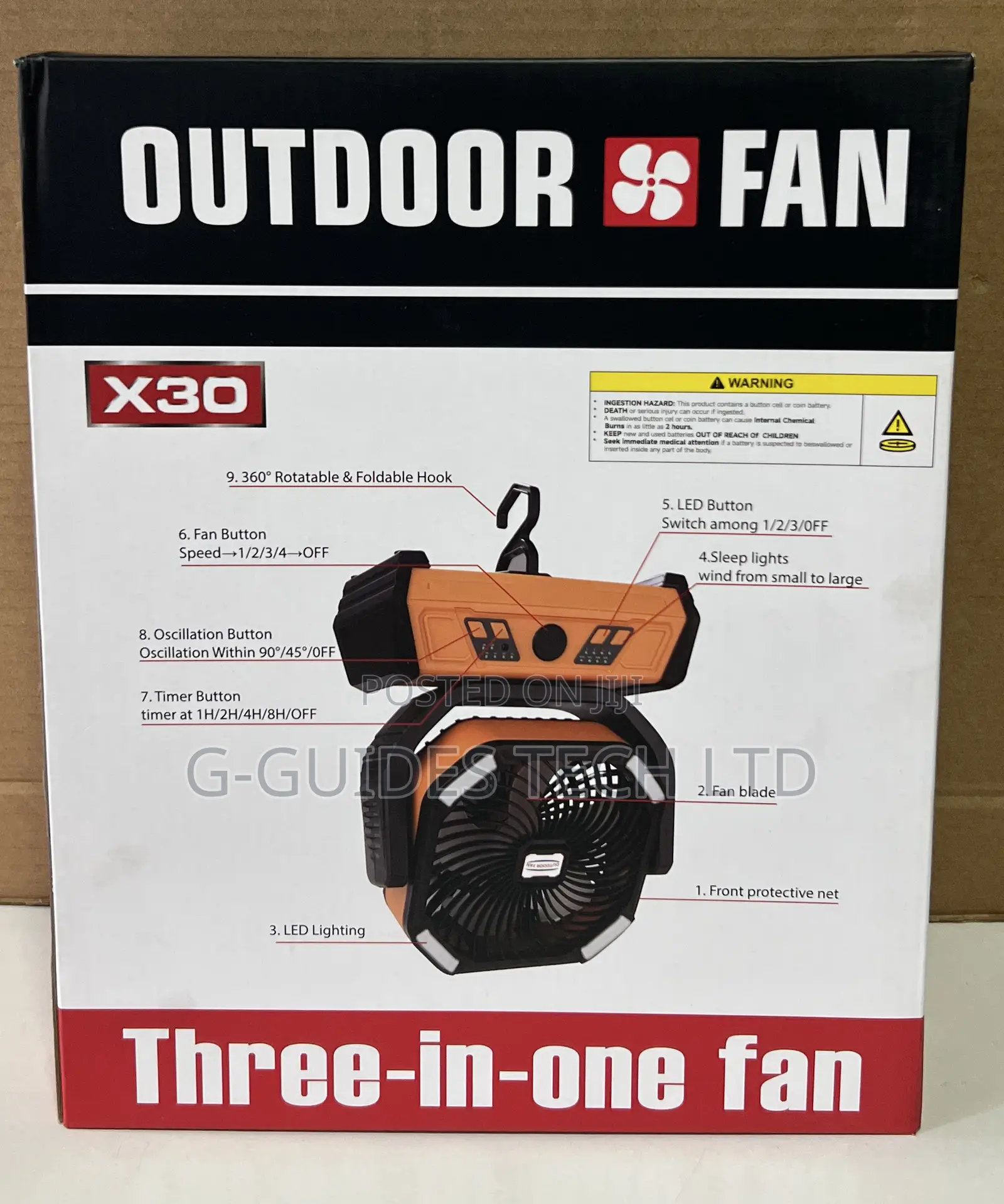 X30 Rechargeable Fan, X30 Outdoor Three-in-One Fan