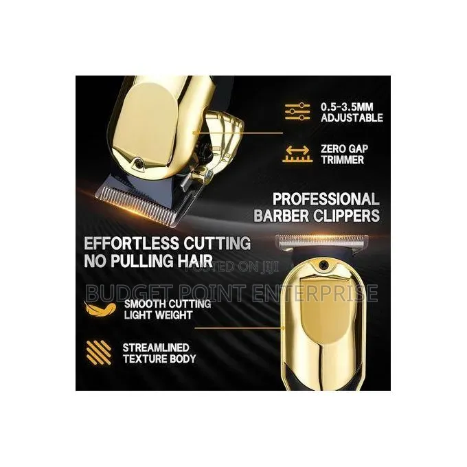 2in1 Rechargeable Hair Clipper LED Display With Multiple Combs Cape