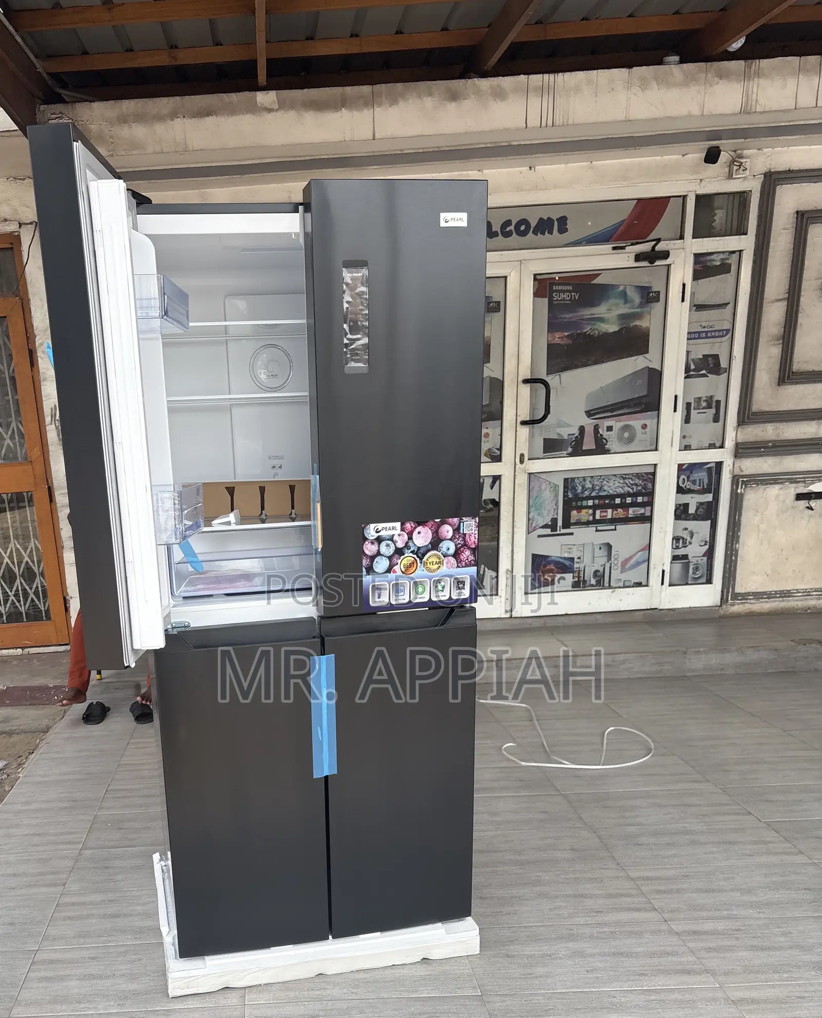 Choose Unique Pearl Pf-613mdix Side by Side Refrigerator(421L) 