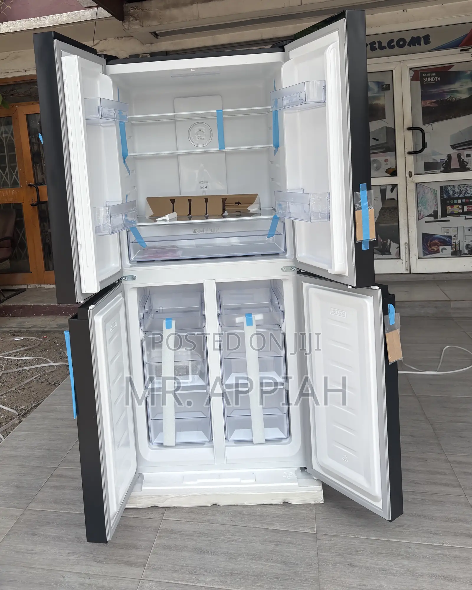 Check Out Durable Pearl Side by Side 4 Door Refrigerator(Gray).