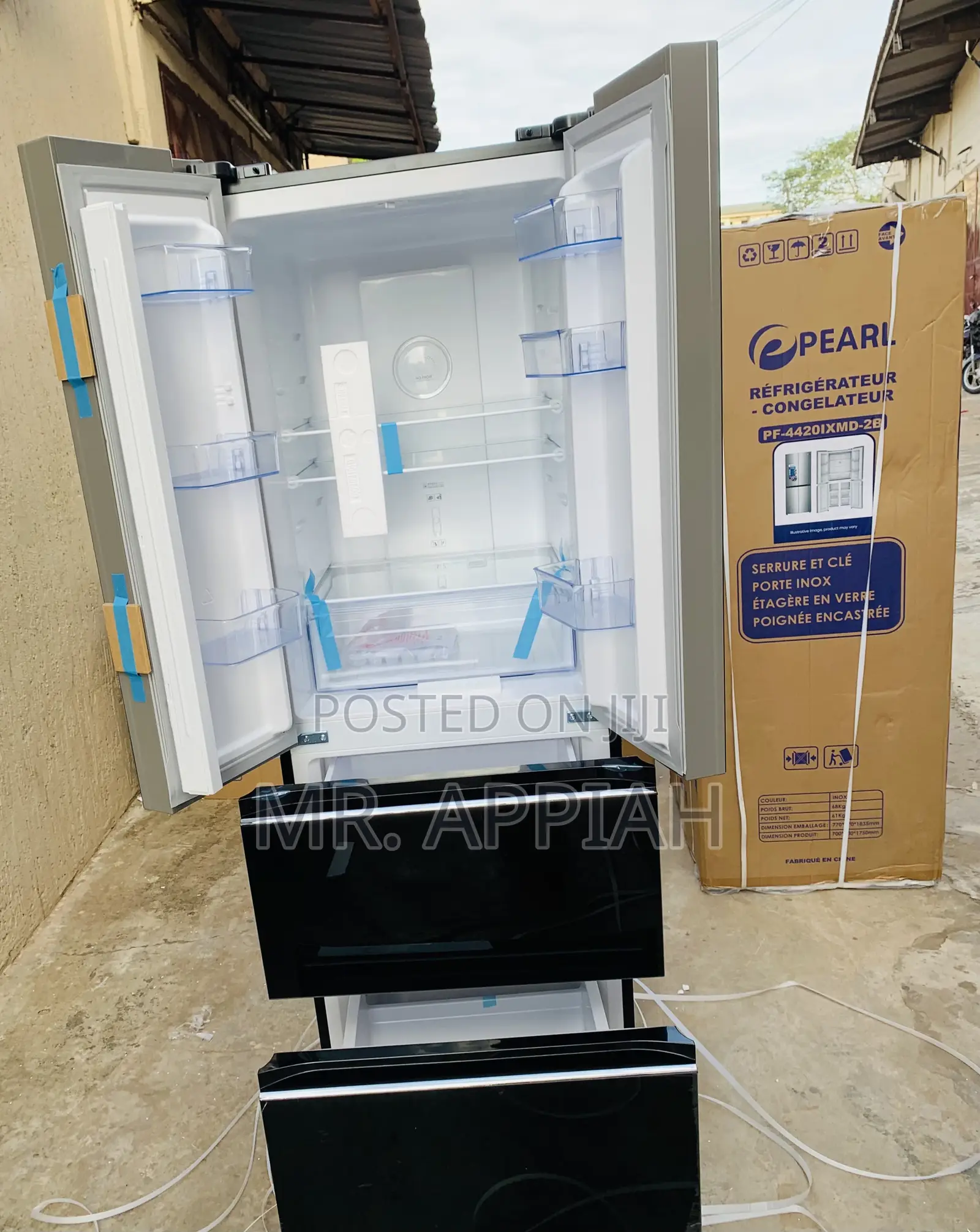 Choose Durable Pearl Pf-441mdg 2 Door Refrigerator(Black) Mirror 