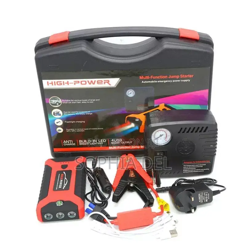 High-Power 12V Multi-Function Car Jump Starter With Air Compressor