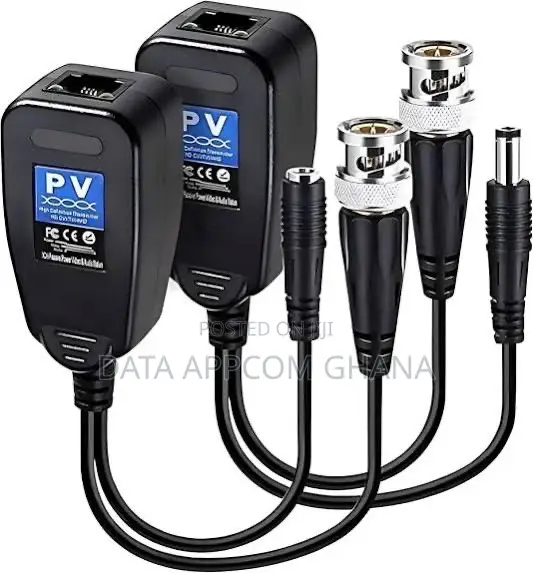 8MP Video Balun PV RJ 45 Twisted Pairs (Black)