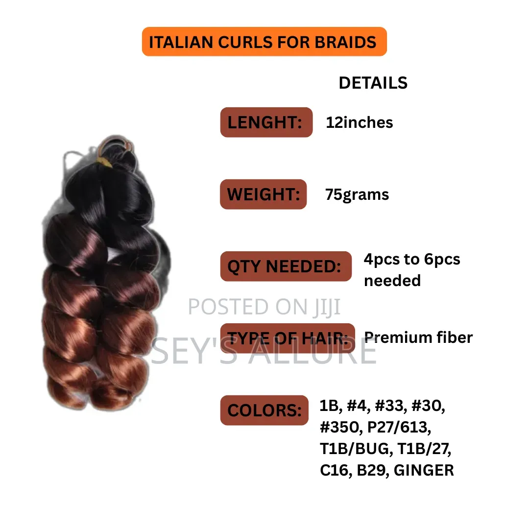 24inches 150grams and 12inches 75grams Italian Curls